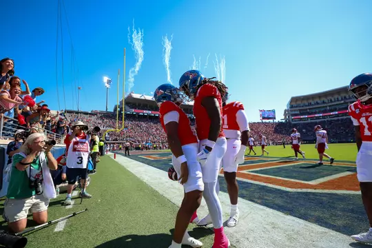 Ole Miss Football during the game against Washington State at Vaught-Hemingway Stadium in Oxford, MS on October 11, 2025.