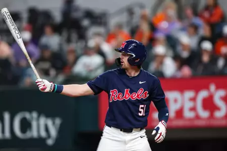 Ole Miss Baseball vs Clemson on February 16, 2025 at Globe Life Field in Arlington, TX. 
Photo by Hannah Morgan White/Ole Miss Athletics 
@OleMissCreative