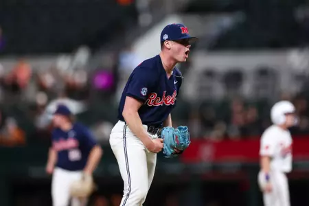 Ole Miss Baseball vs Clemson on February 16, 2025 at Globe Life Field in Arlington, TX.
Photo by Hannah Morgan White/Ole Miss Athletics
@OleMissCreative