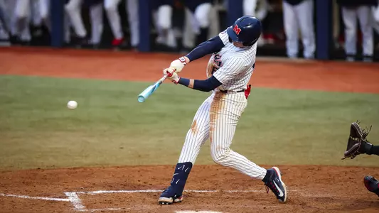 Ole Miss Baseball vs Clemson on February 16, 2025 at Globe Life Field in Arlington, TX. 
Photo by Hannah Morgan White/Ole Miss Athletics 
@OleMissCreative