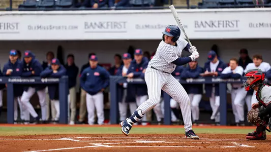 Ole Miss Baseball during a game against Arkansas State at Swayze Field in Oxford, MS on February 18th, 2025.