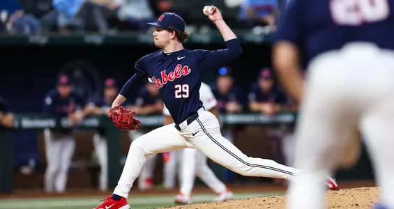 Ole Miss Baseball vs Clemson on February 16, 2025 at Globe Life Field in Arlington, TX. 
Photo by Hannah Morgan White/Ole Miss Athletics 
@OleMissCreative