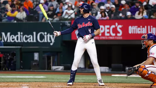 Ole Miss Baseball vs Clemson on February 16, 2025 at Globe Life Field in Arlington, TX. 
Photo by Hannah Morgan White/Ole Miss Athletics 
@OleMissCreative