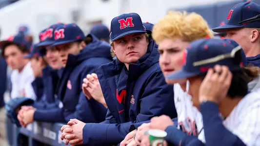 Ole Miss Baseball during a game against Arkansas State at Swayze Field in Oxford, MS on February 18th, 2025.