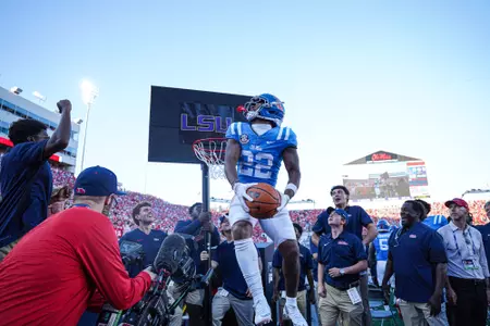 Ole Miss Football during the game against LSU at Vaught-Hemingway Stadium in Oxford, MS on September 27, 2025.