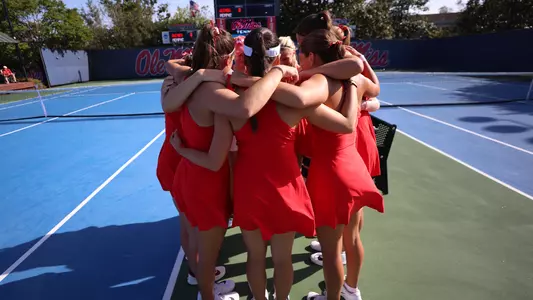 Women's Tennis Team Huddle
