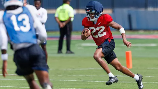 Ole Miss Football during Fall Camp at Olivia and Archie Manning Athletics Performance Center in Oxford, Mississippi on August 18, 2026. Photo by Cayce Smith/Ole Miss Athletics.