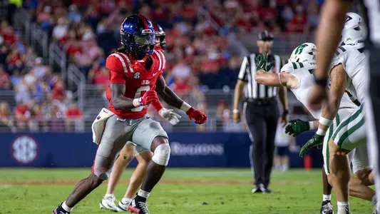 Ole Miss Football during the game against Charlotte at Vaught-Hemingway Stadium in Oxford, MS on September 12, 2026. Photo by Matthew Pulinski/Ole Miss Athletics.