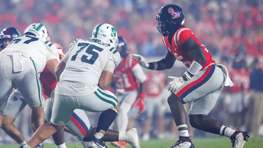 Ole Miss Football during the game against Charlotte at Vaught-Hemingway Stadium in Oxford, Mississippi on September 12, 2026. Photo by Cayce Smith/Ole Miss Athletics.