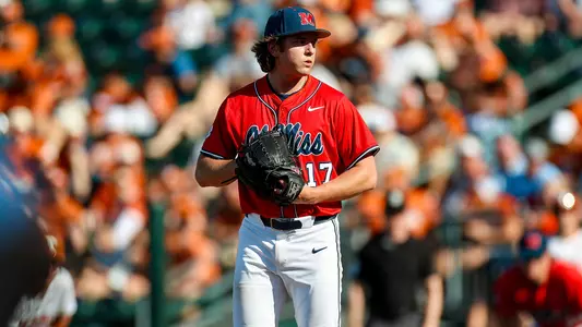 Ole Miss Baseball during their game against Texas in Austin, Texas on March 14, 2026. Photo by Kari Hodges/Ole Miss Athletics.