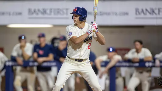 Ole Miss Baseball during the game against Murray State at Swayze Field in Oxford, MS on April 21, 2026. Photo by Matthew Pulinski/Ole Miss Athletics.