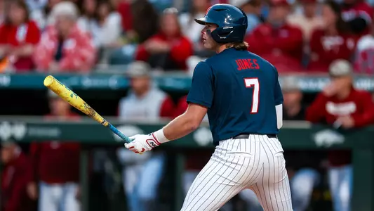 Ole Miss Baseball during their game against Arkansas in Fayetteville, Arkansas on May 1, 2026. Photo by Kari Hodges/Ole Miss Athletics.
