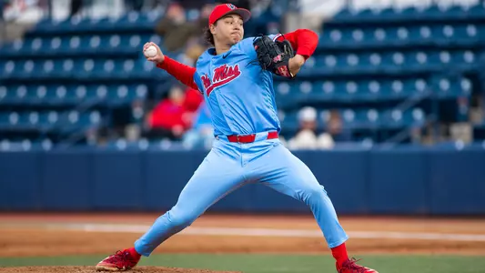 Ole Miss Baseball during the game against SEMO at Swayze Field in Oxford, MS on February 24, 2026. Photo by Abby Miller, Student Photographer/Ole Miss Athletics.
