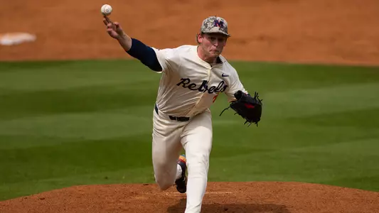 Ole Miss Baseball during the game against Texas A&M at Swayze Field in Oxford, MS on May 9, 2026. Photo by Abby Miller, Student Photographer/Ole Miss Athletics.