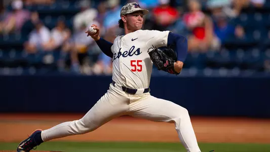Ole Miss Baseball during the game against Texas A&M at Swayze Field in Oxford, MS on May 9, 2026. Photo by Abby Miller, Student Photographer/Ole Miss Athletics.