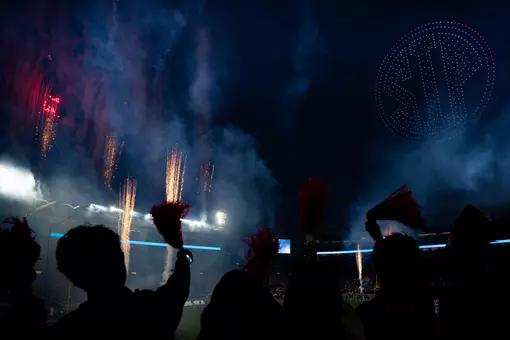 Ole Miss Drone and Fireworks