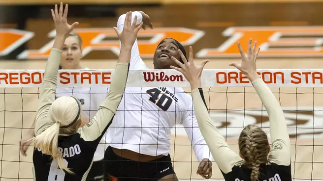 Volleyball Splits With Oregon