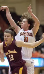 Three-Pointers, Mitchell's Double-Double Carry Women's Basketball Past Arizona
