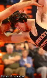 Covington, Hanke, Arand Highlight Wrestling's Win In Colorado