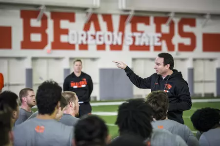 Jonathan Smith addressing team Feb 2018