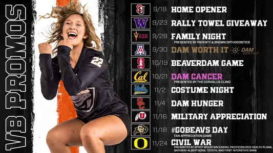 2018 Volleyball Promo Schedule