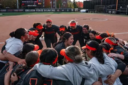 Softball huddle
