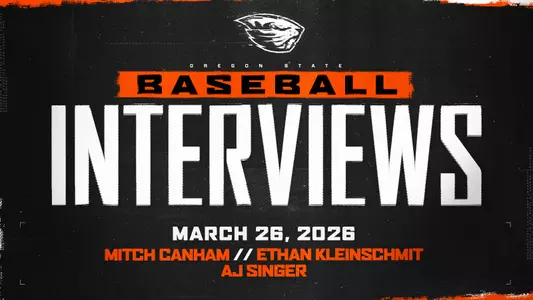 Oregon State graphic for interviews on March 26, 2026