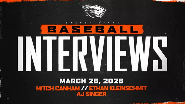 Oregon State graphic for interviews on March 26, 2026