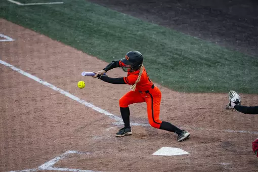 Camrynn Gordon bunts the ball.