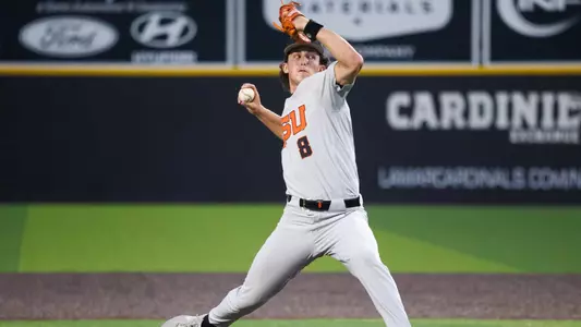 Dax Whitney delivers a pitch at Lamar