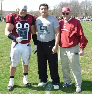 WHITE DEFEATS CHERRY 29-24 IN TEMPLE SPRING FOOTBALL FINALE Image