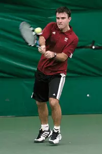 WIN STREAK ENDS FOR MEN'S TENNIS WITH 9-0 LOSS AT LYNN Image