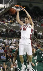 Men's Basketball Center Sergio Olmos Suffers Sprained Right Ankle Image