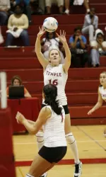 Volleyball Opens Up Atlantic 10 Play With 3-0 Victory At La Salle Image