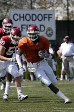 White Shuts Out Cherry, 10-0, in Spring Football Scrimmage Image