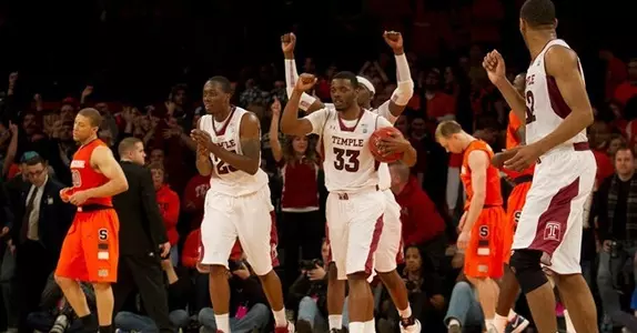 Temple Celebrates Win vs. Syracuse