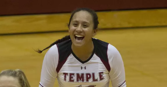 Gabriella Matautia Gets Career-High 30 Kills to Lead Volleyball in a Five-Set Win at Fordham Image