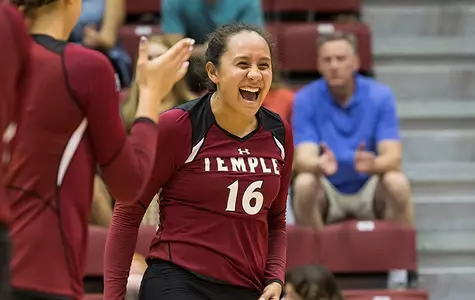 Burkert and Matautia Lead Volleyball to First-Ever American Athletic Conference Win, 3-1 at Cincinnati Image