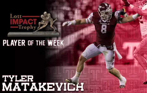Tyler Matakevich has been named the Lott IMPACT Trophy Player of the Week