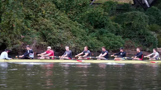 Temple's top boat practices on the Schuylkill ahead of the Navy Day Regatta