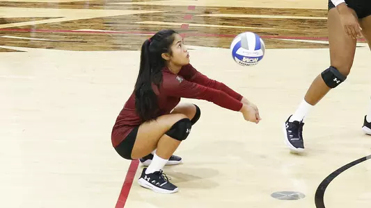 Averi Salvador digs a ball against ECU in McGonigle Hall