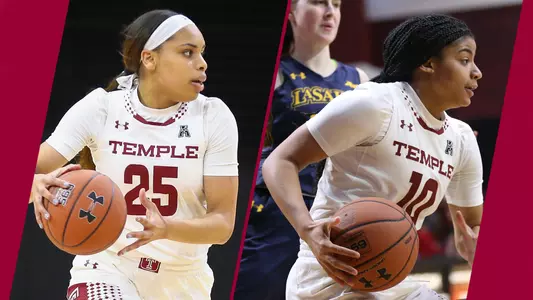 Temple Women's Basketball's Mia Davis and Nic Mayo
