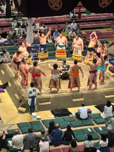 View of the May Grand Sumo Tournament.