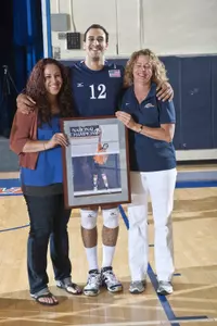 Maurice Torres on Senior Night with his sister Suzanne and mother Shelley.