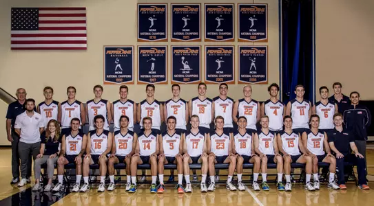 2017 Pepperdine men's volleyball squad (Photo by Ron Hall)