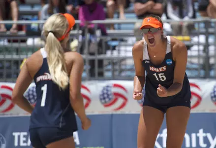 Brittany Howard (15), Corinne Quiggle (1) Collegiate Beach Championships in Hermosa Beach, CA | Photo by Matt A. Brown