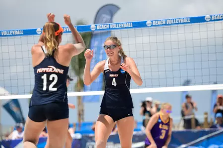 Maddie Dilfer (12) Nikki Lyons (4) vs. LSU (NCAA photos