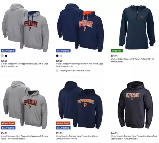Pepperdine Sweatshirts and Hoodies