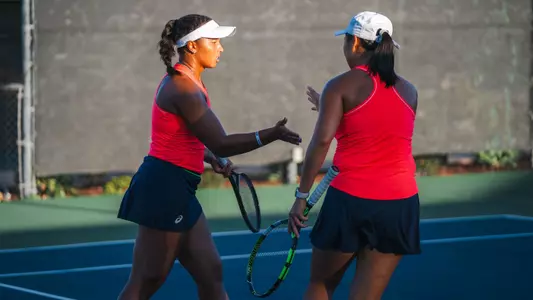 Savannah Broadus and Janice Tjen at the 2023 ITA Fall Nationals