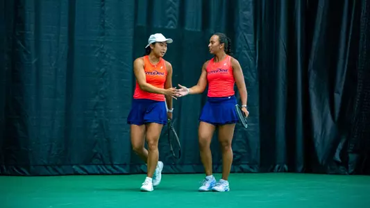 Janice Tjen and Savannah Broadus at the NCAA Doubles Tournament